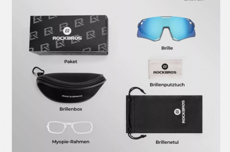 Ochelari de ciclism ROCKBROS, lentile HD, Gri-alb [1]