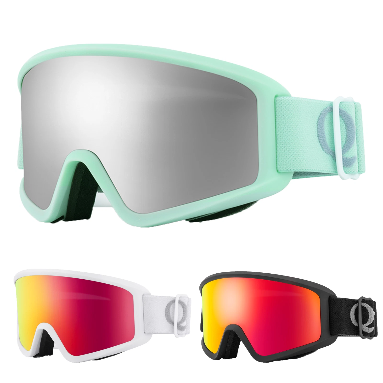 Ochelari ski - Ochelari de schi Qunature, cu lentile duble anti-aburire, pentru schi și snowboarding.