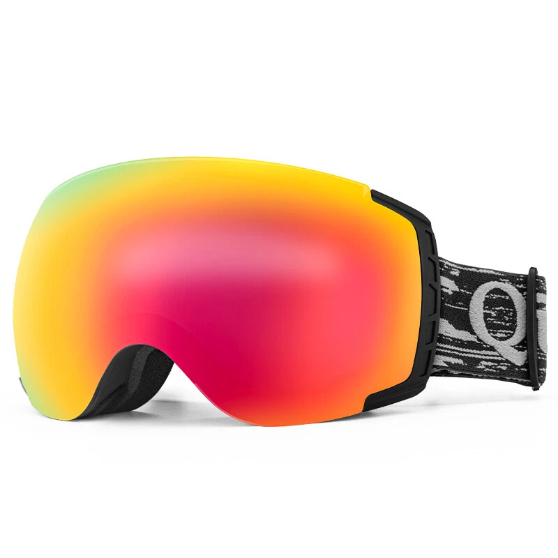 Echipamente - Ochelari de schi și snowboard Qunature, cu protecție anti-ceață și UV400, pentru adulti, negru