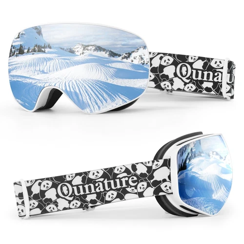 Echipamente - Ochelari de schi și snowboard Qunature pentru copii, cu protecție anti-ceață alb-panda