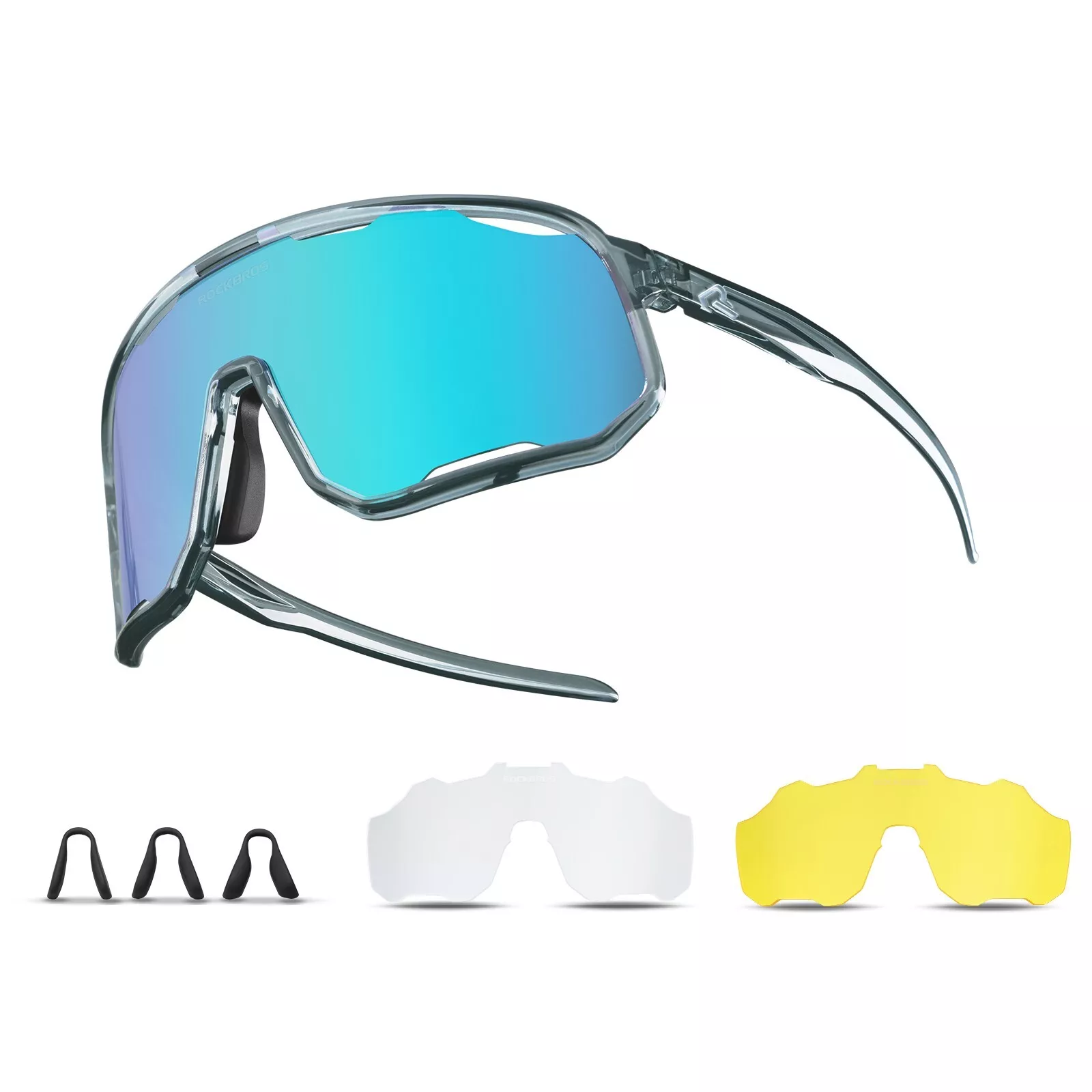 Ochelari Rockbros polarizati SP351 gri albastru, lentile interschimbabile [1]