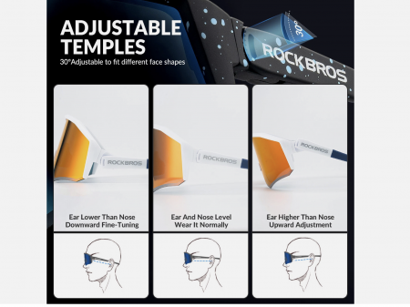 Ochelari sport rezistenți la vânt ROCKBROS roz , ochelari polarizați pentru ciclism, ochelari de soare pentru exterior [4]