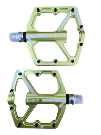 Accesorii pedale - Pedale Aluminiu SXT ALNC- 1080 Verde Apple 3 Rulmenti 112 x 100 x 19 mm