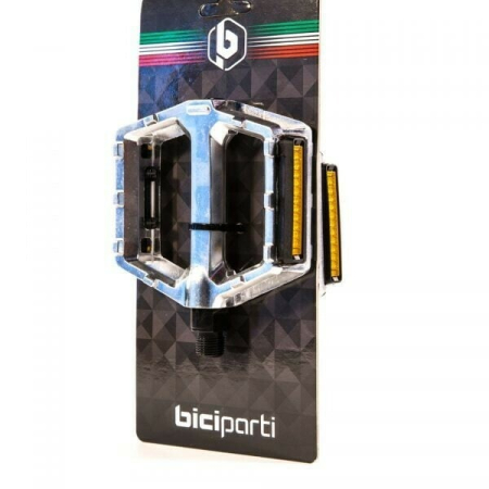 Pedale - Pedale Biciparti BMX 530, aluminiu, late, cuie turnate, reflectorizante, argintiu, AM, 1000007740809