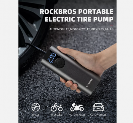 Pompă de aer electrică ROCKBROS Mini pompă de bicicletă 150PSI motocicletă Presta & Schrader, A8 [1]