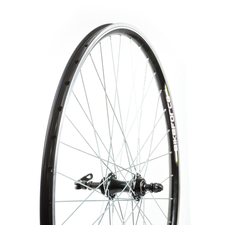 Piese - Roata spate 28x1.75, janta dubla aluminiu, 36H, butuc aluminiu cu filet pe rulmenti