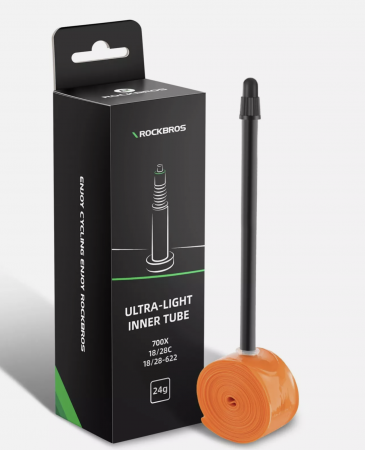 Piese - ROCKBROS Cameră de bicicletă 700 x 18/28C, TPU Valvă Presta 65 mm, Bicicletă de șosea