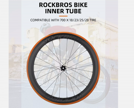 ROCKBROS Cameră de bicicletă 700 x 18/28C, TPU Valvă Presta 65 mm, Bicicletă de șosea [1]