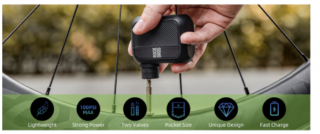 ROCKBROS Mini pompă de bicicletă pompă electrică de aer 100PSI [1]