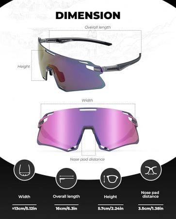 Ochelari de Ciclism cu Ramă TR90, Ochelari de Soare Sport pentru Sporturi în Aer Liber – Bicicletă [1]