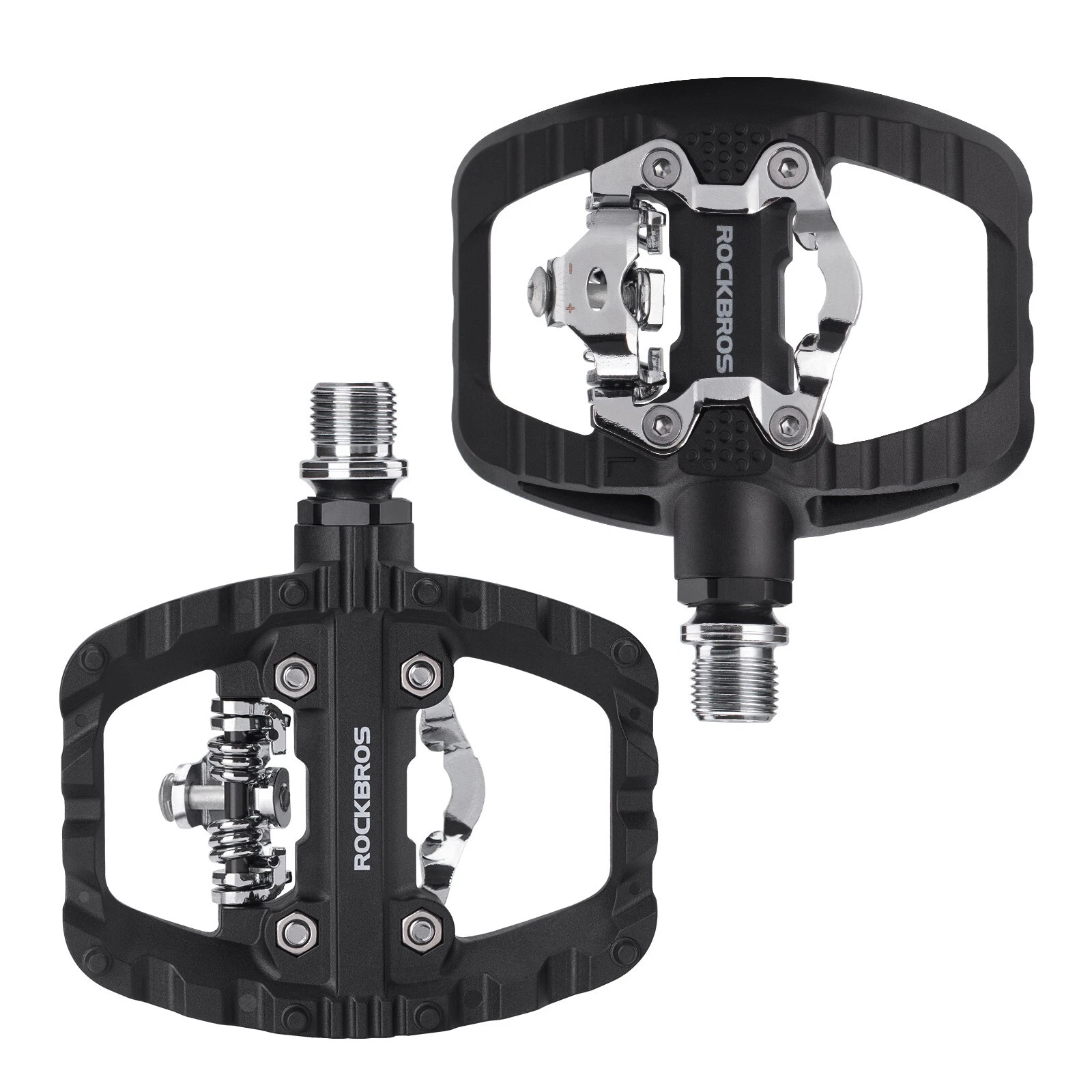 Accesorii pedale - ROCKBROS pedale pentru bicicletă, 2 în 1 MTB