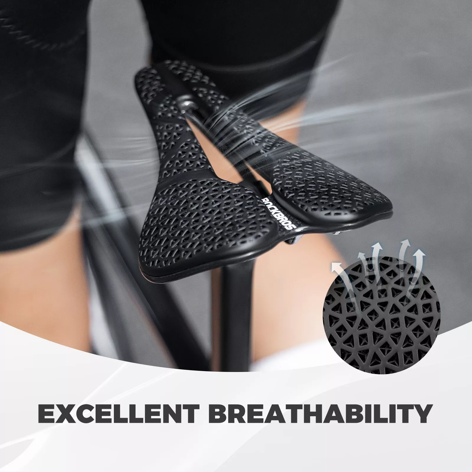 Șa de bicicletă ROCKBROS, imprimată 3D, Carbon [2]