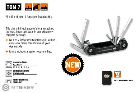 Scule bicicleta - SKS TOM 7 multi-tool, 7 funcții
