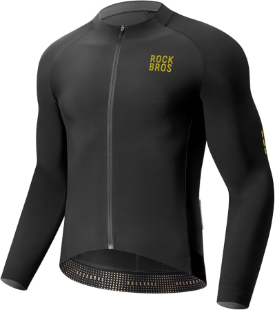 Imbracaminte - Tricou ciclism ROCKBROS pentru bărbați cu mânecă lungă, căptușit termic și rezistent la vânt, L