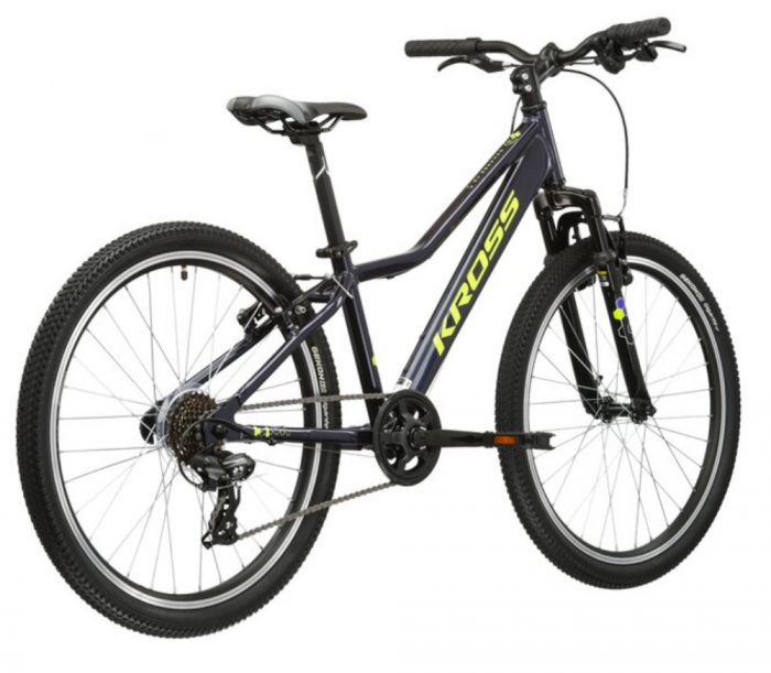 Bicicleta Copii Kross Hexagon JR 1.0, 24x12, Navy/YellowFluo [2]