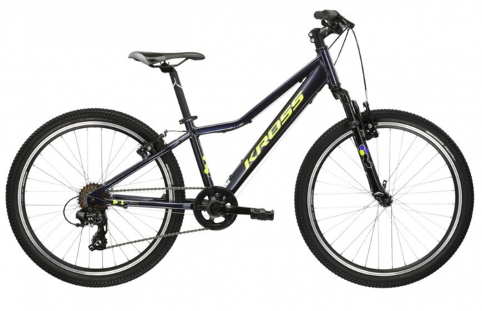Bicicleta Copii Kross Hexagon JR 1.0, 24x12, Navy/YellowFluo [1]