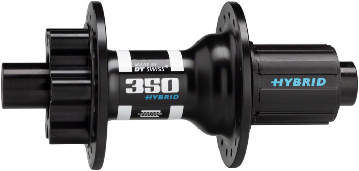 DT SWISS 350 Hybrid, 36h, 12x148 Boost, 6 Bolts, Freehub Shimano HG, Negru [1]