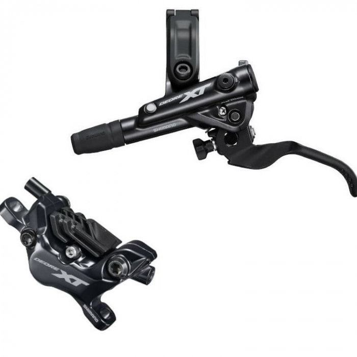 Frana Disc Fata Shimano Deore XT, 4 pistoane, Maneta BL-M8100(Stanga), Etrier BR-M8120, Conducta 80cm, Asamblata [1]