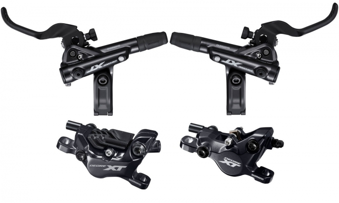 Set frane disc hidraulice fata-spate Shimano Deore XT Manete BL-M8100, Etrieri BR-M8120+BR-M8100 [1]