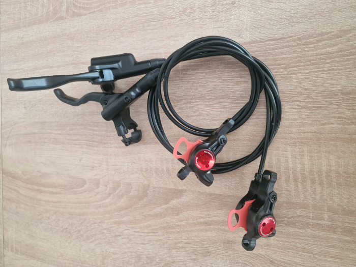 Set Frane Disc Zoom HB-875, Negru/Rosu, Conducta 85/165cm, Maneta 3 degete, Fara Logo [2]
