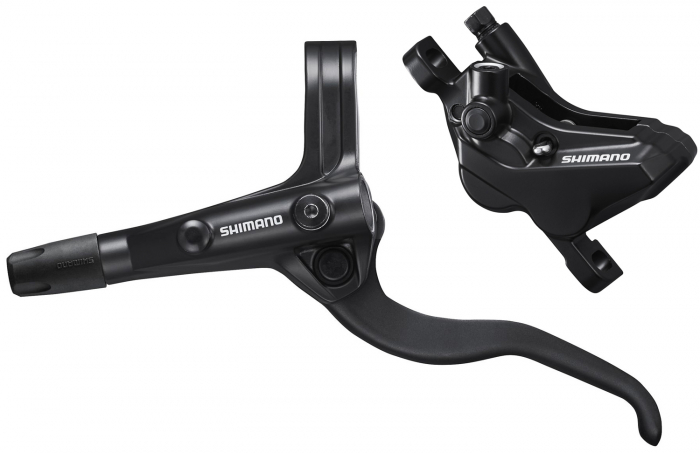 Frana Disc Fata Shimano Alivio Maneta BL-MT401(Stanga) Etrier BR-MT420 4 pistoane Conducta 95cm Asamblata sau JKIT [1]