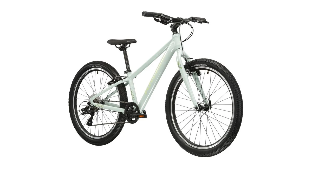 Bicicleta Copii Kross Lea JR 1.0, 24x12, Menta/Galben [2]
