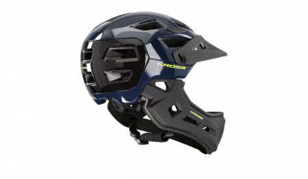 Integrale - Casca Integrala Kross MTB Junior Salti FF, Negru, S, casca fullface, casca cu barbie