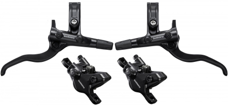 Frâne Disc - Set - Set frane disc hidraulice fata-spate Shimano Alivio Manete BL-M4100, Etrieri BR-MT410, 2 pistoane