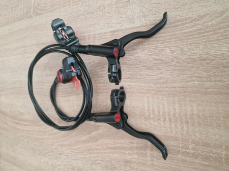 Set Frane Disc Zoom HB-875, Negru/Rosu, Conducta 85/165cm, Maneta 3 degete, Fara Logo [2]