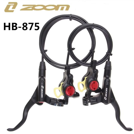 Piese - Set Frane Disc Zoom HB-875, Negru/Rosu, Conducta 85/165cm, Maneta 3 degete, Fara Logo