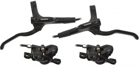 Piese - Set frane disc hidraulice fata-spate Shimano Alivio Maneta Fata BL-MT200-Left, Maneta Spate BL-MT200-Right, Etrieri BR-MT200