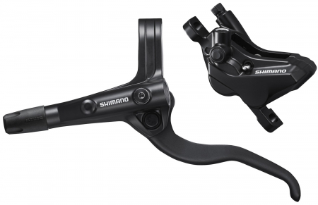 Frâne Disc - Față - Frana Disc Fata Shimano Alivio Maneta BL-MT401(Stanga) Etrier BR-MT420 4 pistoane Conducta 95cm Asamblata sau JKIT