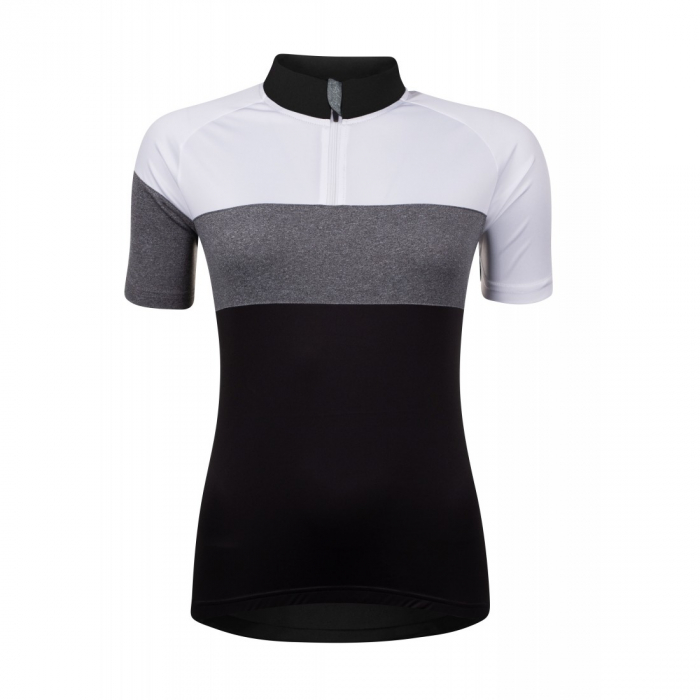 Bluza ciclism Force View Lady maneci scurte negru/alb/gri L [1]