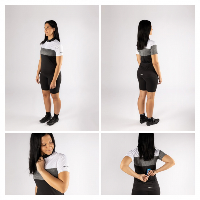 Bluza ciclism Force View Lady maneci scurte negru/alb/gri XS [3]