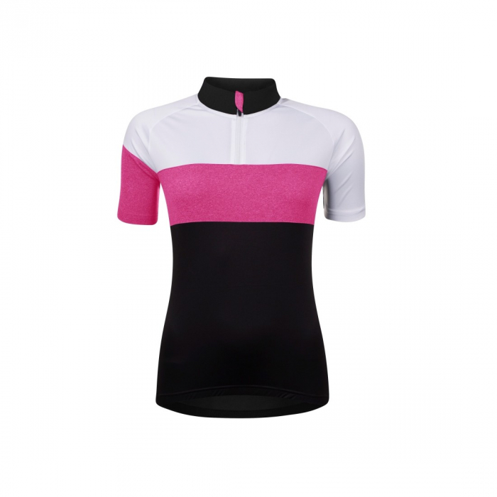 Bluza ciclism Force View Lady maneci scurte negru/alb/roz XL [1]