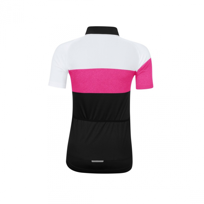Bluza ciclism Force View Lady maneci scurte negru/alb/roz XL [2]