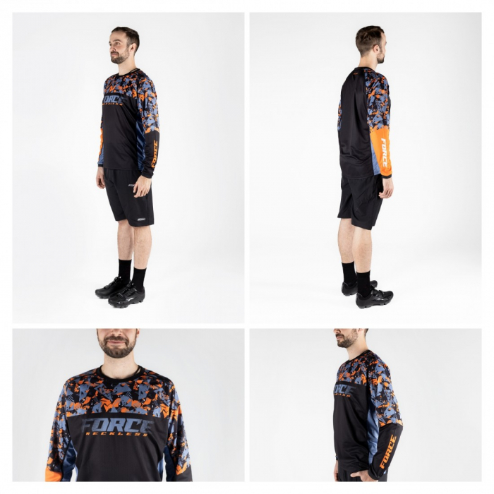 Bluza Force Reckless Maneca Lunga Black-Orange M [4]