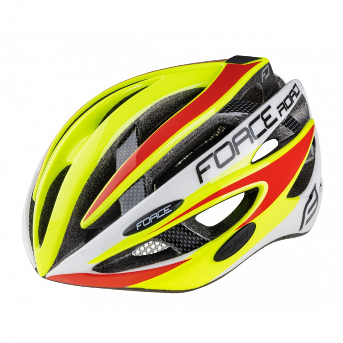 Casca Force Road fluo/alb/rosu S-M (54-58 cm) [6]