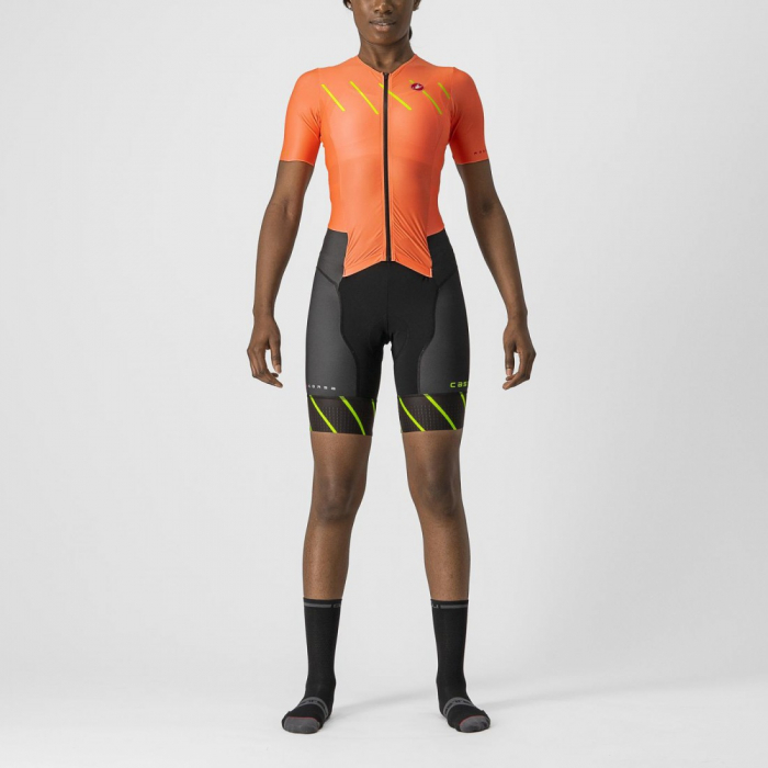 Costum de triatlon cu maneca scurta Castelli Free Sanremo W SS de dama Portocaliu/Negru L [1]