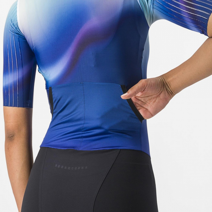 Costum de triatlon cu maneca scurta Castelli PR 2 W Speed Suit de dama Alb/Albastru/Negru M [3]