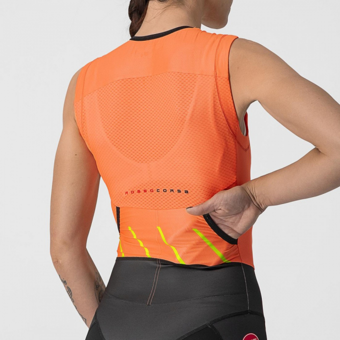 Costum de triatlon fara maneci Castelli Free W Sanremo SL de dama Portocaliu/Negru XS [5]