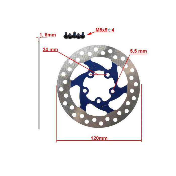 Disc frana 120mm 5 gauri Albastru [2]