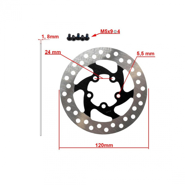 Disc frana 120mm 5 gauri Negru [2]
