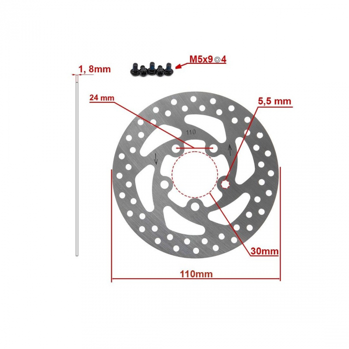 Disc frana DV5 110mm pentru XIAOMI Essential si 1S [2]