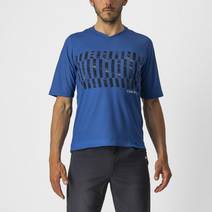 Jersey cu maneca lunga Castelli Trail Tech LS Tee Albastru/Negru XXL [1]