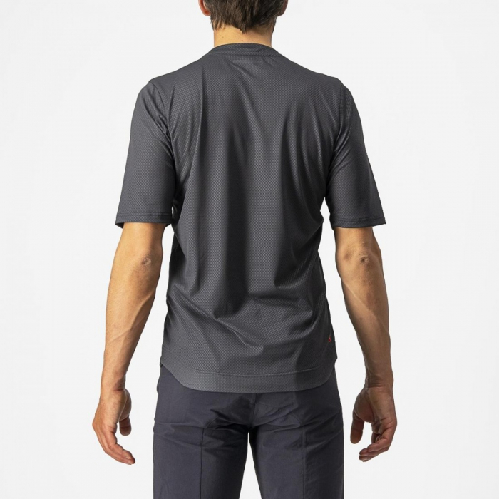 Jersey cu maneca scurta Castelli Trail Tech Tee Antracit/Galben Fluo M [2]