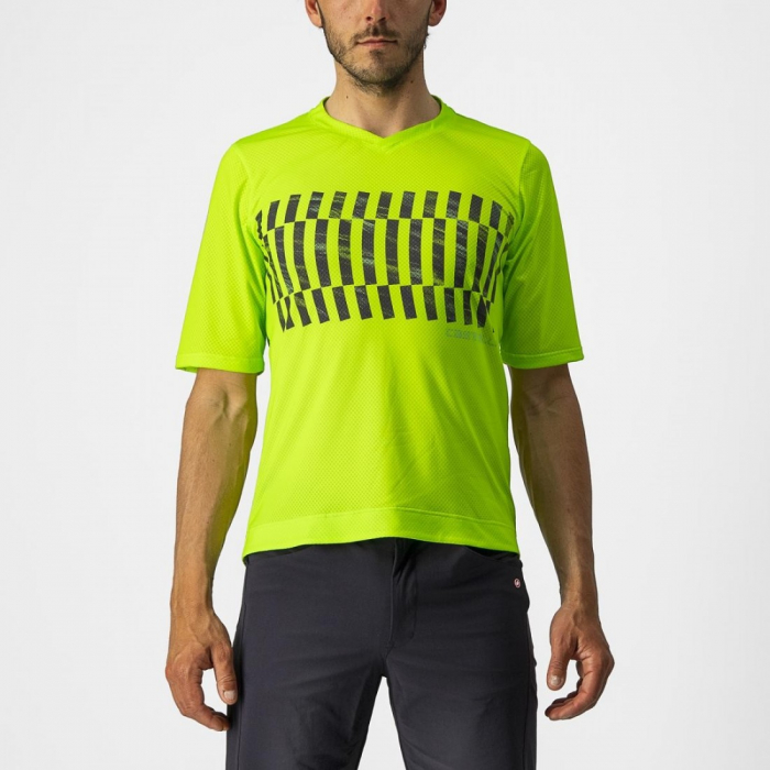 Jersey cu maneca scurta Castelli Trail Tech Tee Galben Fluo/Negru M [1]