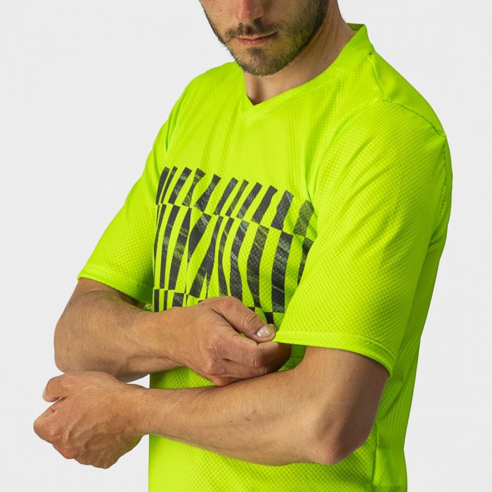 Jersey cu maneca scurta Castelli Trail Tech Tee Galben Fluo/Negru M [3]