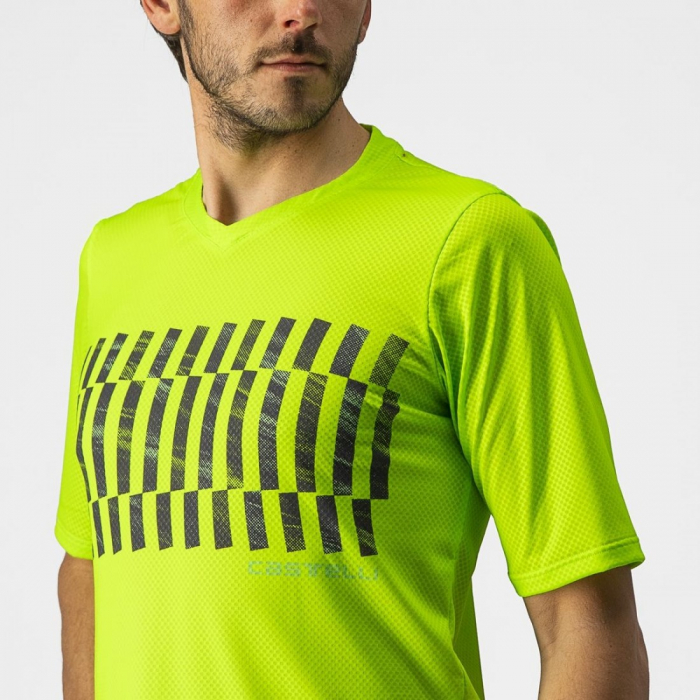 Jersey cu maneca scurta Castelli Trail Tech Tee Galben Fluo/Negru M [4]