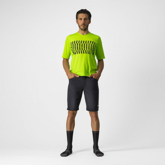 Jersey cu maneca scurta Castelli Trail Tech Tee Galben Fluo/Negru M [6]